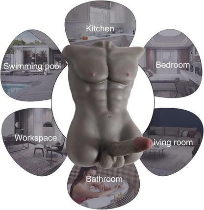Male Sex Doll for Women with Large Realistic Dildo Sex Toys Male Torso Penis Sex Dolls with Tight Anal Sex for Female Masturbation Threesome Couple Sex Fun Unisex Toys. 18.74LB