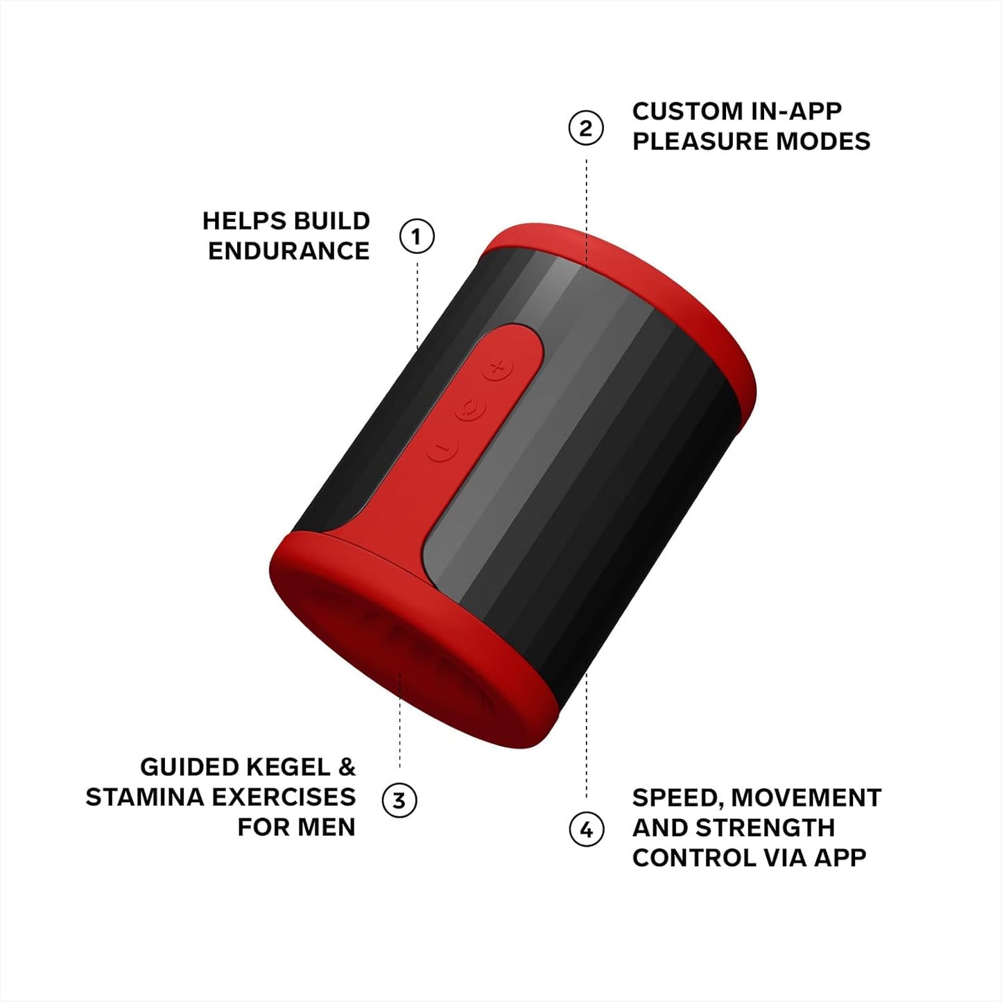 LELO F2S Stamina Trainer & Stroker with 14 Pleasure Settings. App and AI Mode. Male Masturbator Sex Toy for Men. Male Sex Toy. Hands Free Masturbator. Penis Pump. Blowjob Adult Toys Vibrator. Red