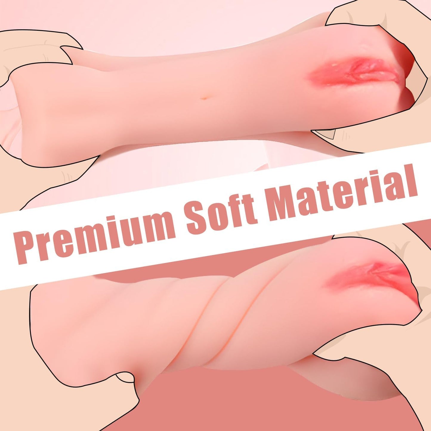 Male Masturbators Pocket Pussy Tight Silicone Blowjob Handsfree Underwear Men's Handheld Pocket Pussy Realistic Textured Pussies Pocket Pussy Silicone Pink A2