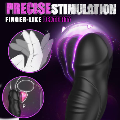 Wiggling Anal Vibrator Prostate Massager with Cock Ring. 9 Swing Thrusting & Vibrating Remote Control Anal Plug Dildo Shaped. Adult Male Sex Toys for Beginner & Advanced Player, Gay Toy for Men, Couples