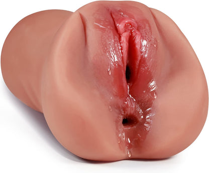2-in-1 Male Masturbators with 3D Realistic Textured Pocket Pussy and Tight Anus Sex Stroker. Sex Toys. Adult Toy. Men's Blowjob Anal Play.