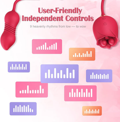 Sex Toys Rose Dildo Vibrator - Rose Sex Toy Thrusting Dildos. Fondling Vibrators Adult Toys. Female Vibrator Clitoris Stimulator. Couples Sexual Pleasure Stimulation Device. Vibrating Dildos