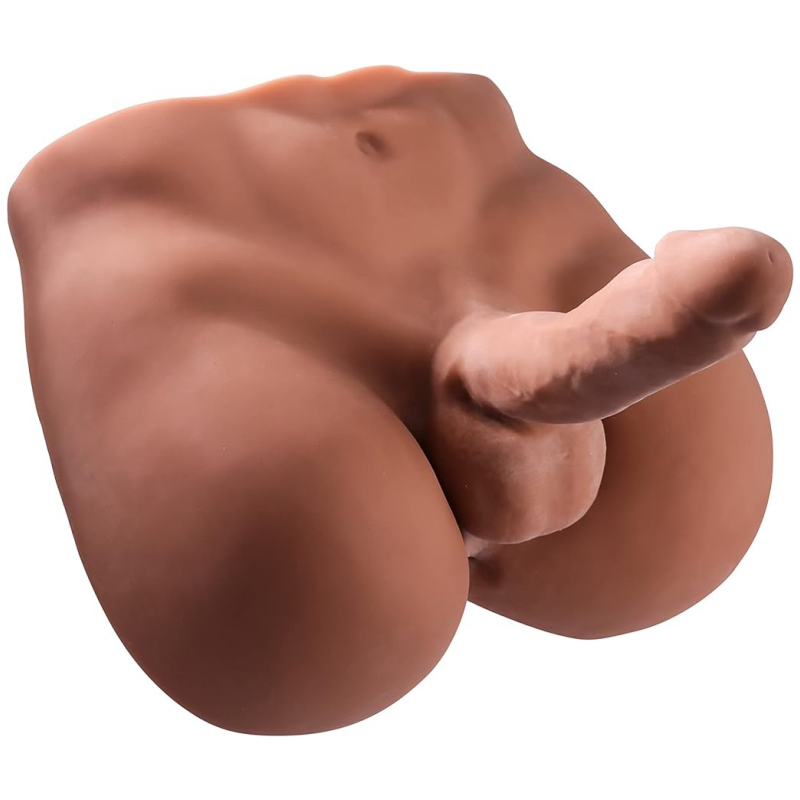 Lifelike Torso Male Sex Doll with Flexible Dildo, Realistic Sex Huge Cock 7.08 inches. Men Sex Dolls for Women Masturbation. Unisex Masturbator Sex Toy for Men, Women, Gay Couples.