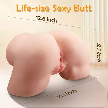 Life Size Sex Doll Big Butt Male Masturbator with Realistic Virgin Torso Pocket Pussy Ass Anal Sex Love Doll Doggy Doll for Pleasure Sex Toy for Men's Masturbation Adult Toy (16.1 * 12.6 * 8.7 in)