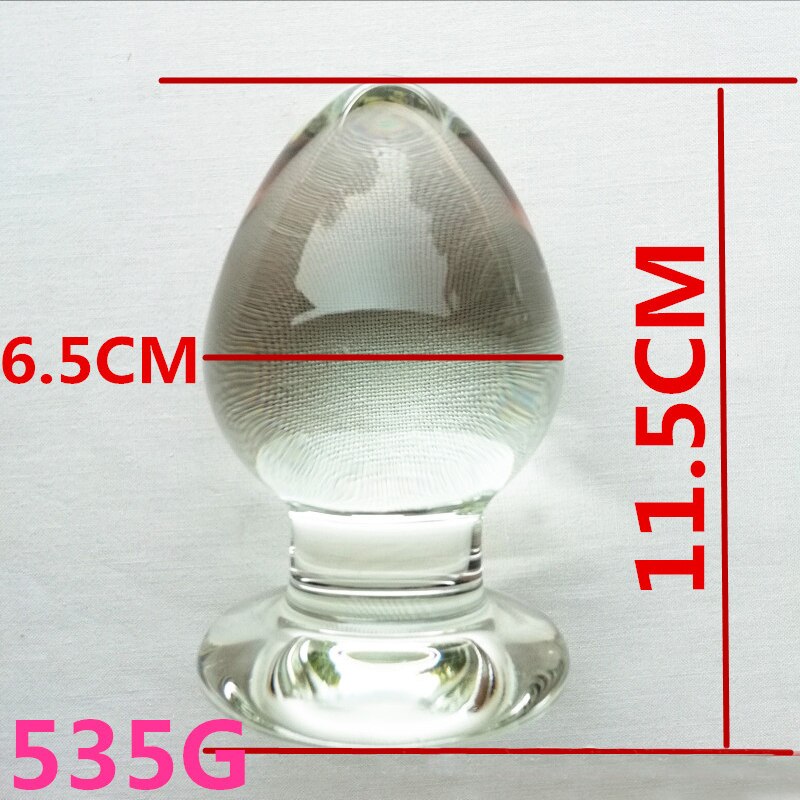 65mm Diameter Smooth Glass Anal Plug G Spot Stimulator Anal Expander Vagina Ball Anus Dilator Sex Toys for Women Glass Butt Plug