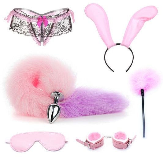 6-Piece Bondage Set Handcuffs Headband Suit for Couples Women Gifts Accessories