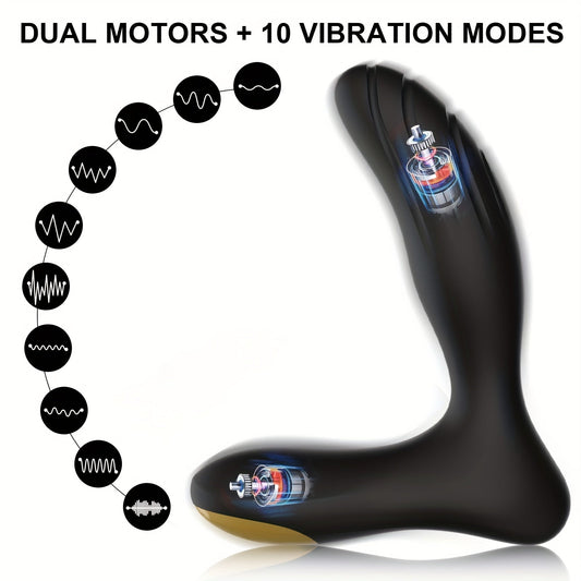 Vibrating Prostate Massager for Beginners. Personal Anal Toy P Spot Vibrator with Remote Control for Hands-Free Play. Rechargeable Butt Plug with 10 Vibrations