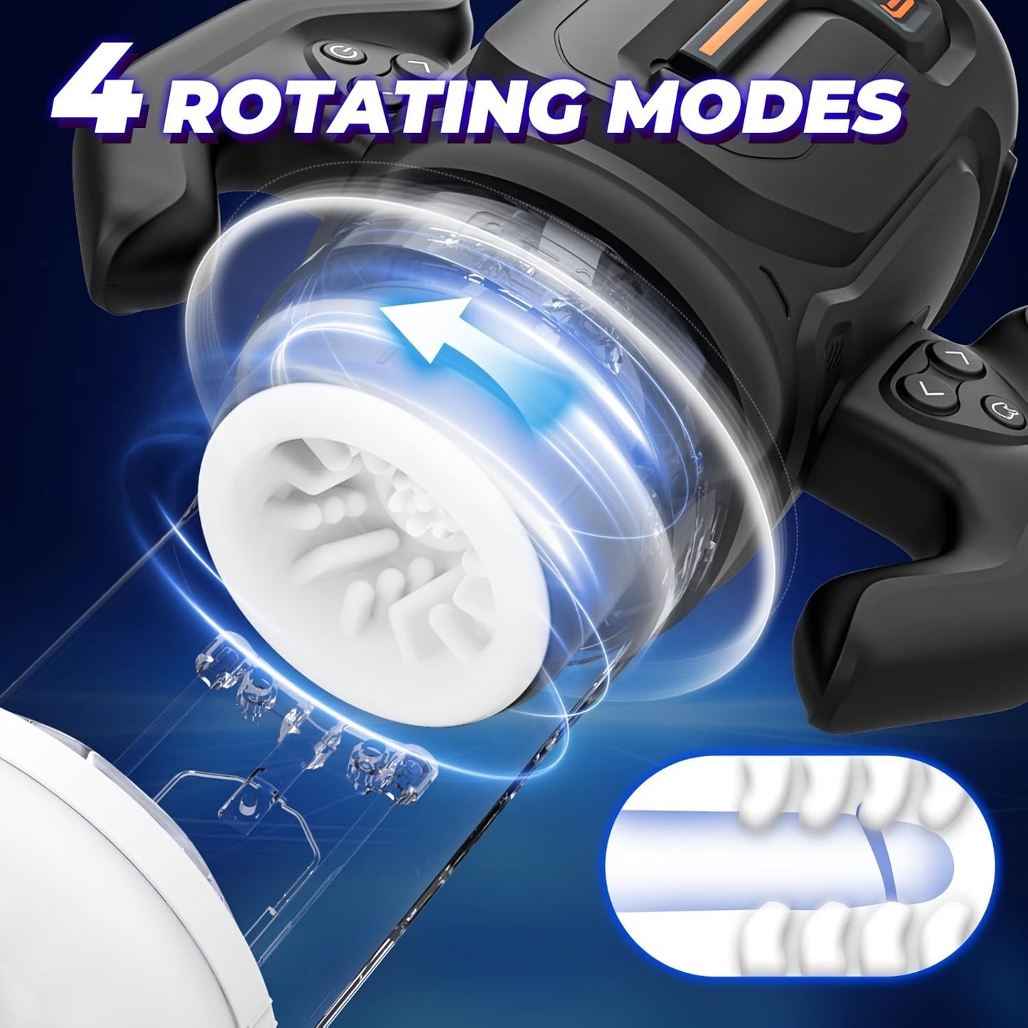 Automatic Male Masturbator Sex Toy. Unique Male Sex Toy With 4 Thrusting & Rotating Modes For 4 Speeds. Male Stroker With Handles & Digital Display & One-Click Burst For Men. Sergeant Major