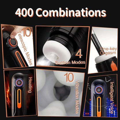 6-in-1 Automatic Suction Vibration Masturbators Male for Men, Realistic Vagina Pussy Blowjob Orgasm Cup Adult Sex Toys
