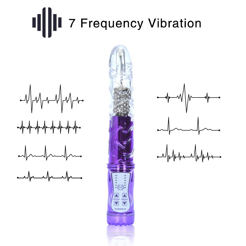 7 Frequency Vibration Female Masturbation Device Vibration Swing Frequency Conversion Black Overlord AV Rotating Bead Rod