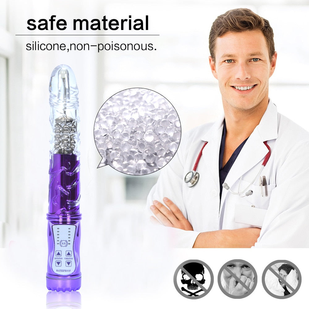 7-Frequency Vibration Female Masturbation Device, Vibrating Swing, Frequency Conversion, Black Overlord AV Rotating Bead Rod