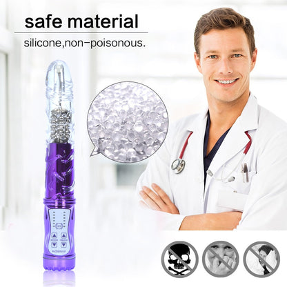 7-Frequency Vibration Female Masturbation Device, Vibrating Swing, Frequency Conversion, Black Overlord AV Rotating Bead Rod