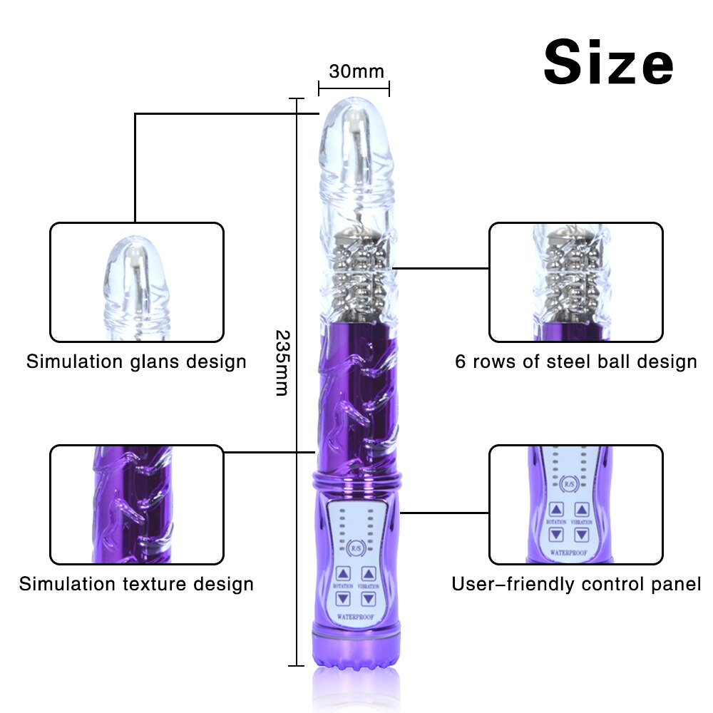 7-Frequency Vibration Female Masturbation Device, Vibrating Swing, Frequency Conversion, Black Overlord AV Rotating Bead Rod