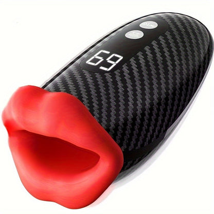 Male Sex Toys For Men Penis Vibrator - Male Masturbator Deep Throat-Mouth Men's Stroker 9 Tapping & Vibrating Penis Pump Trainer LCD 360° Wrapped Male Vibrator Adult Sex Toy