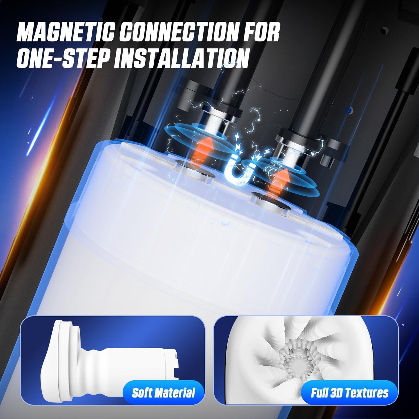 Automatic Male Masturbator Sex Toys for Men - Male Sex Toy with 9 Thrusting & 9 Scrotal Vibrations & Wing Handle Design with LCD Display Penis Pump. Pocket Pussy Sex Machine. Adult Sex Toys & Games