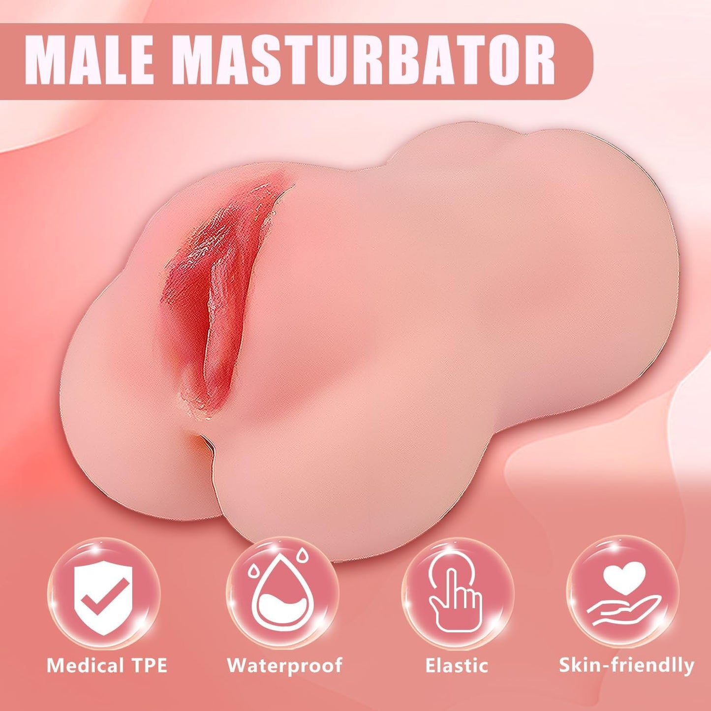 Male Masturbators Pocket Pussy Tight Silicone Blowjob Handsfree Underwear Men's Handheld Pocket Pussy Realistic Textured Pussies Pocket Pussy Silicone Pink A2