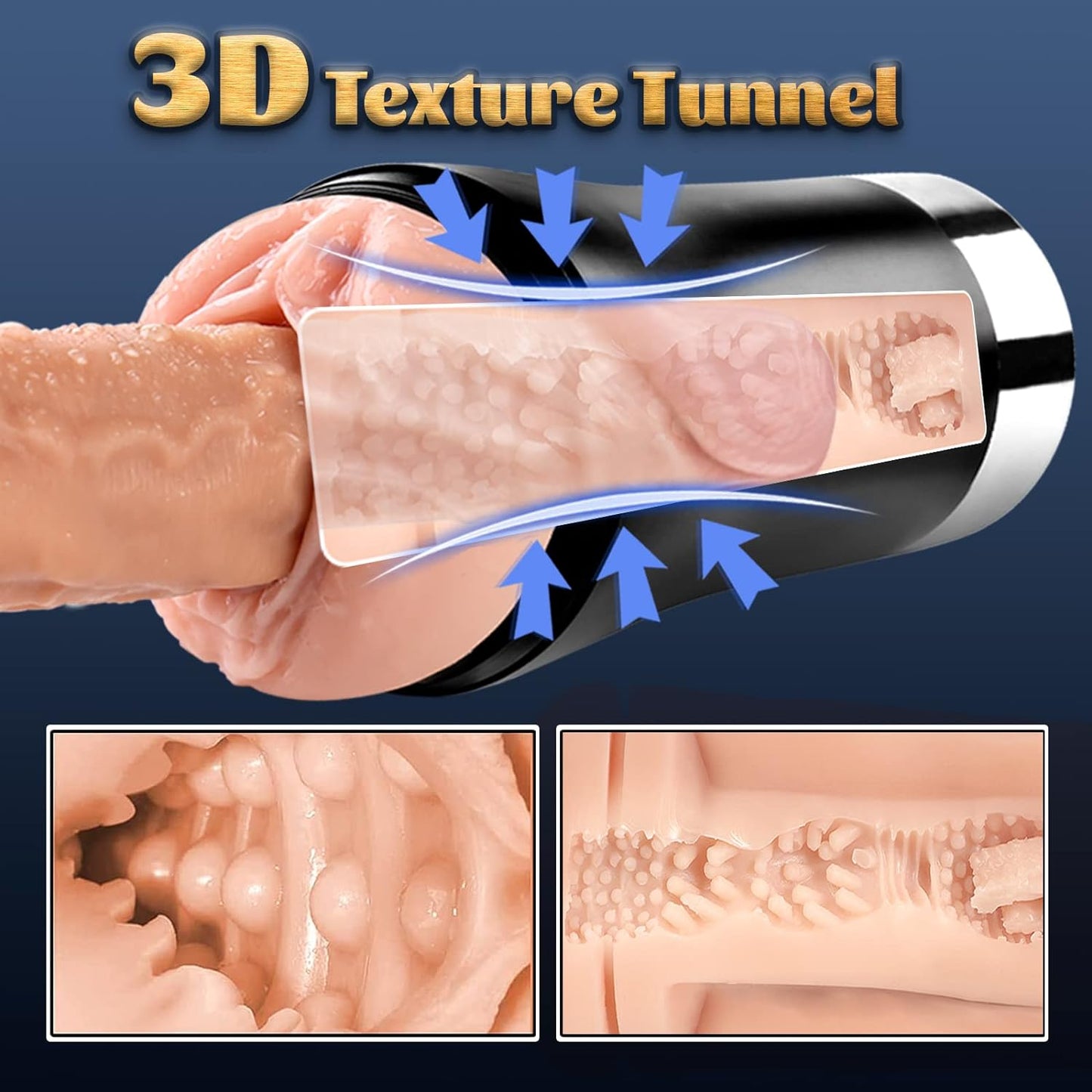 Male Masturbator Sucking Toys Cup, Tight Vagina Tunnel Oral Sex Toys. Pocket Pussy for Men, Blow-Job Sex Machine. Male Masturbator Stroker, 3D Realistic Textured Vagina Toys. Adult Sex Toys for Men