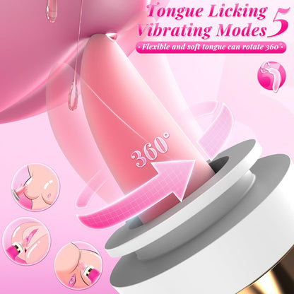 Sucking Vibrator Women's Sex Toys - Upgraded App Adult Toys. 5 Tongue Licking Vibrators. 8 Auto & 1 Manual Suction Sex Toy. Nipple Anal Clitoral G-Spot Vibrator Stimulator for Female Couples Sex Toys
