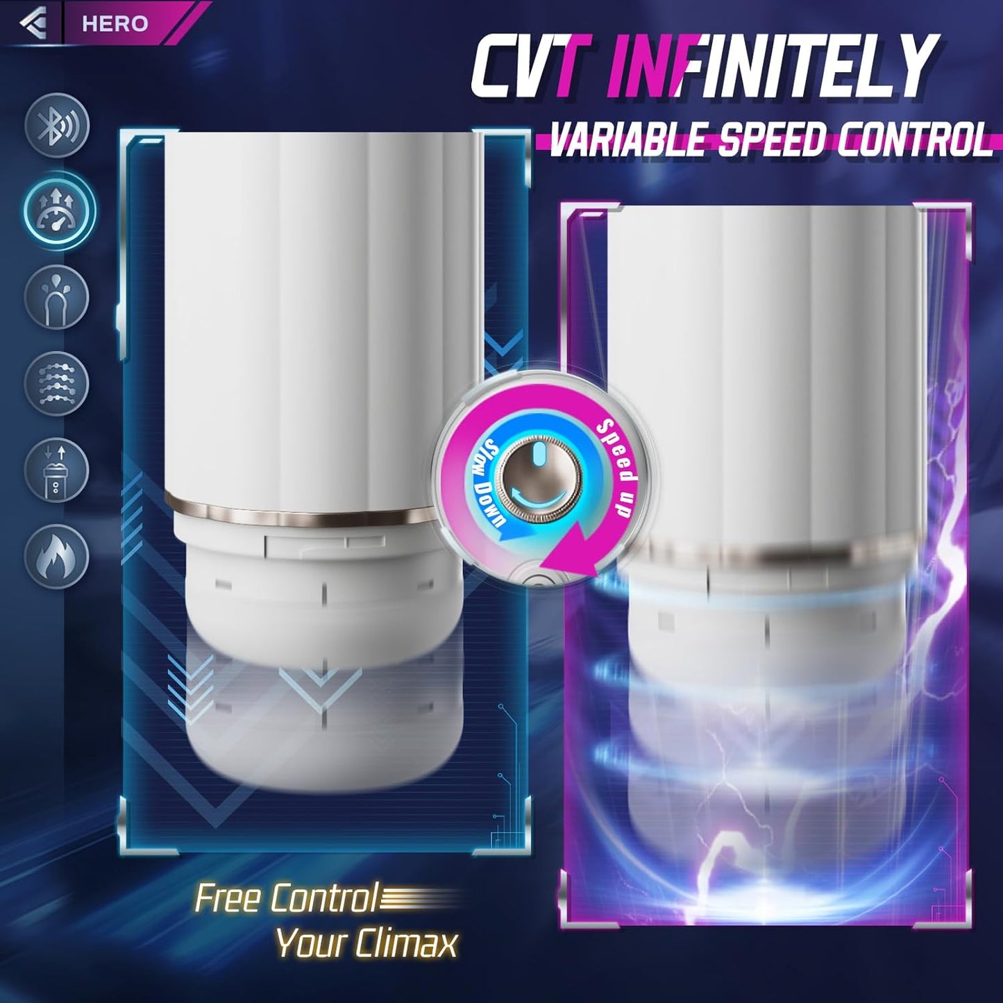 6-in-1 Automatic Male Masturbator. Male Masturbator Toy with CVT Thrusting & 10 Vibration Modes. Bluetooth Control Electric Pocket Pussy Stroker with Heating. Sex Toys for Men Masturbation with Headphones.