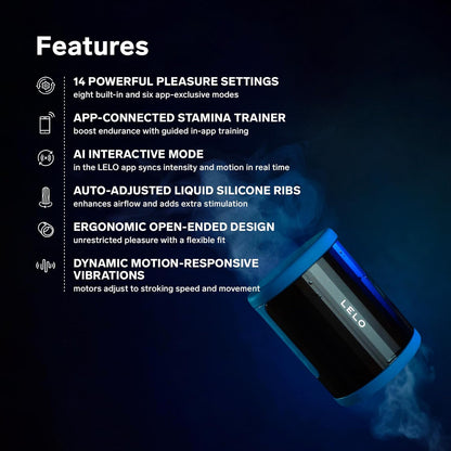 LELO F2S Stamina Trainer & Stroker with 14 Pleasure Settings. App and AI Mode. Male Masturbator Sex Toy for Men. Male Sex Toy. Hands Free Masturbator. Penis Pump. Blowjob Adult Toys Vibrator. Red