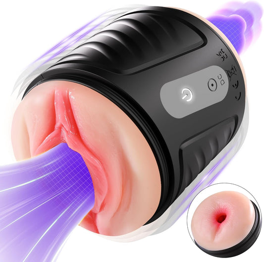 Male Masturbator Sex Toys for Men. Lifelike Adult Male Sex Toys, 10 Vibrations. Sex Toy for Men, Open-Ended Penis Pump, Fleshy Textured Adult Toys for Men. Sex Machine, Male Vibrators, Realistic Stroker.