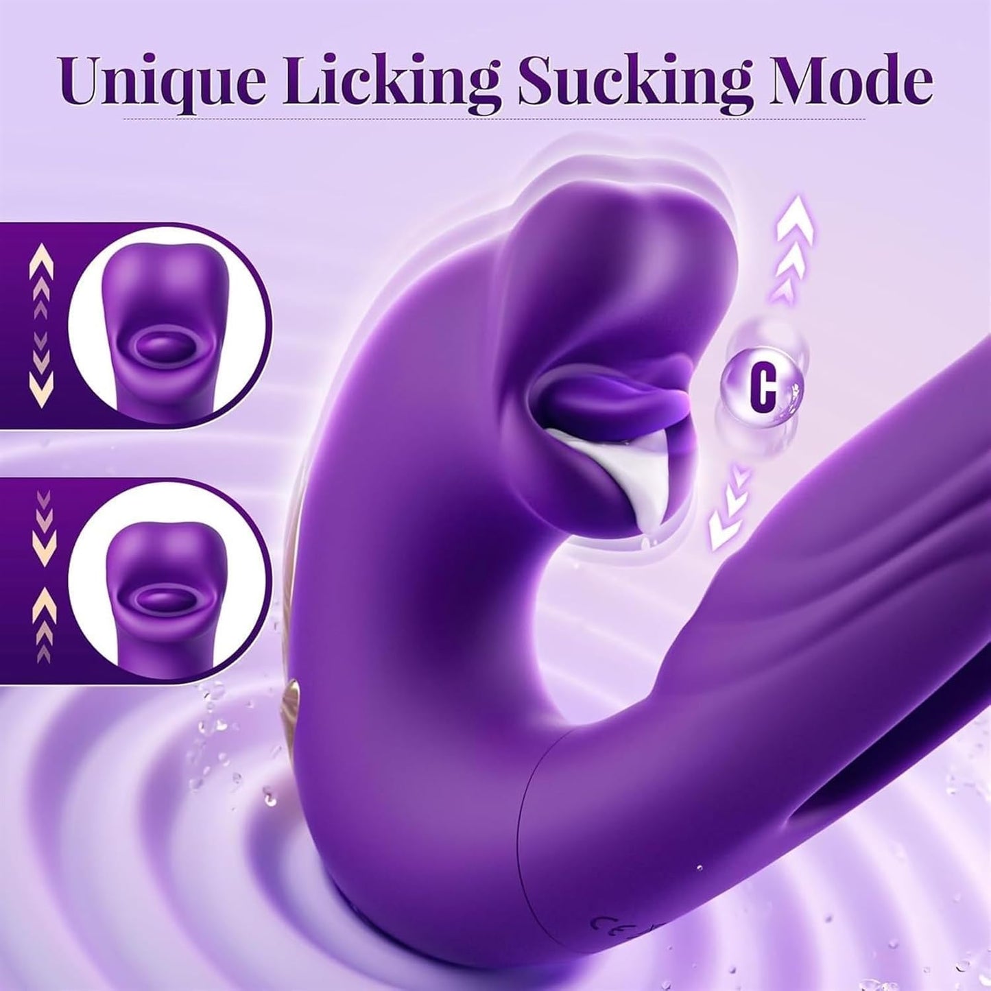 3-in-1 Tongue Licking Finger Flapping G-Spot Dildo Vibrator Sex Toys for Women Clitoral Stimulation Massager Adults Masturbator