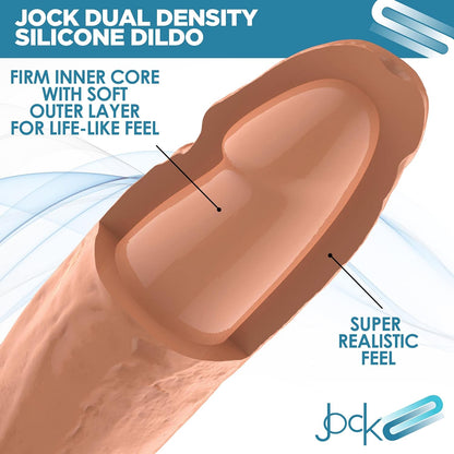 Jock 6 Dual Density Dildo for Men, Women, & Couples. Body Safe Ultra Realistic Premium Silicone Dildo. 1 Realistic Dildo, 6 Inches, Light.