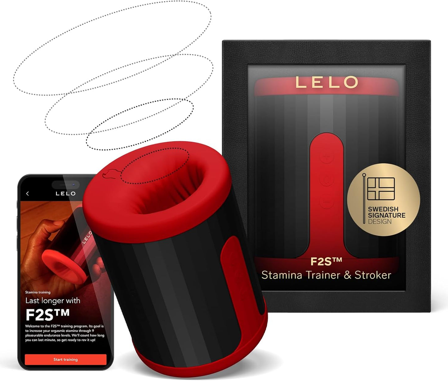 LELO F2S Stamina Trainer & Stroker with 14 Pleasure Settings. App and AI Mode. Male Masturbator Sex Toy for Men. Male Sex Toy. Hands Free Masturbator. Penis Pump. Blowjob Adult Toys Vibrator. Red