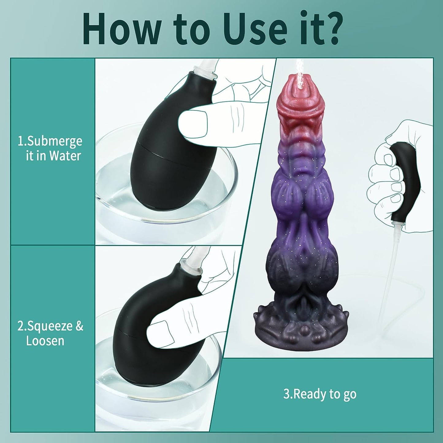 9.6 Monster Dildo Squirting Dildo Silicone Ejaculating Dildo with Knots. Fantasy Dildo Thick Dragon Dildo Horse Dildo with Strong Suction Cup. Huge Dog Dildo Soft Anal Dildo. Adult Toys for Women Men