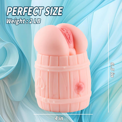 2LB Pocket Pussy Toy Male Masturbator. Female Sex Toy Girl Stuck in Barrel with Fake Pussy. 3D Realistic Sex Toys for Men with Barrel Sex Torso. Male Sex Toy for Men Masturbation