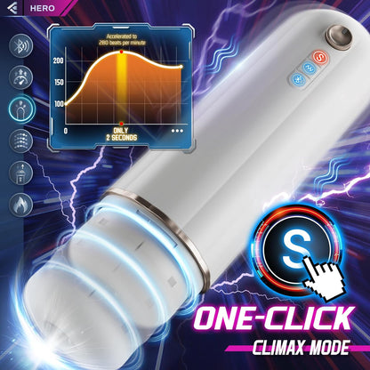 6-in-1 Automatic Male Masturbator. Male Masturbator Toy with CVT Thrusting & 10 Vibration Modes. Bluetooth Control Electric Pocket Pussy Stroker with Heating. Sex Toys for Men Masturbation with Headphones.