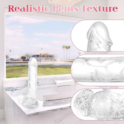 7.3-inch soft dildo. Realistic dildo. Human-safe material. With powerful suction cups. Suitable for women/men/gay. Adult toys for women or beginners.
