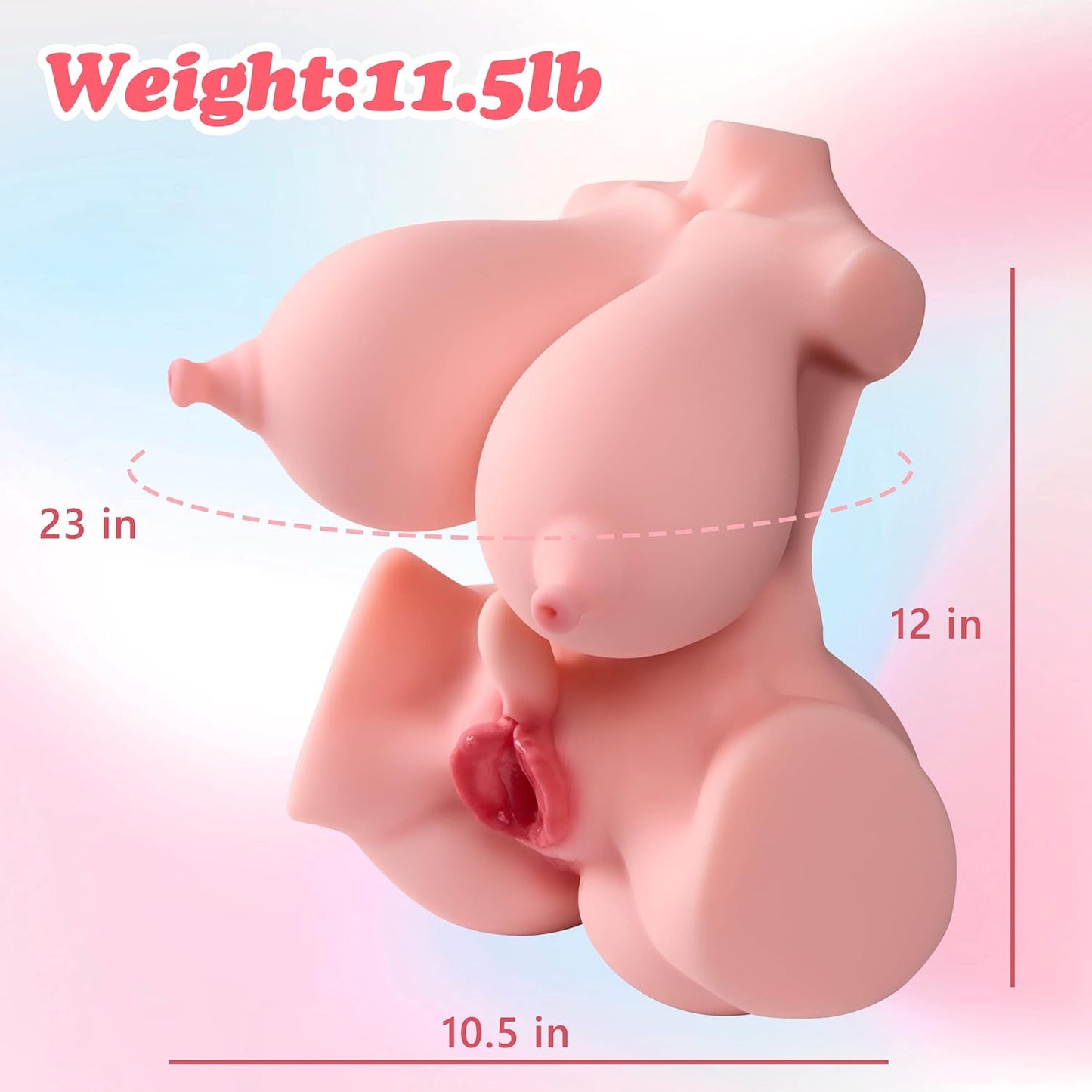 Zonbik 11lb Lifelike Adult Sex Doll Male Masturbator. 3-in-1 Super Butterfly Labia Female Love Doll 3D Realistic Torso Sex Dolls with Pussy Ass Boobs Masturbation Sex Toys for Men, TPE Material