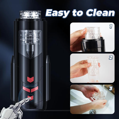 Sex Toy Male Masturbators Cup: Automatic Adult Toys with Rotating & Thrusting Hand-Free Pocket Pussy Stroker with Realistic Silicone Sleeve - Erotic Penis Games for Men Electric Men Blowjob Machine