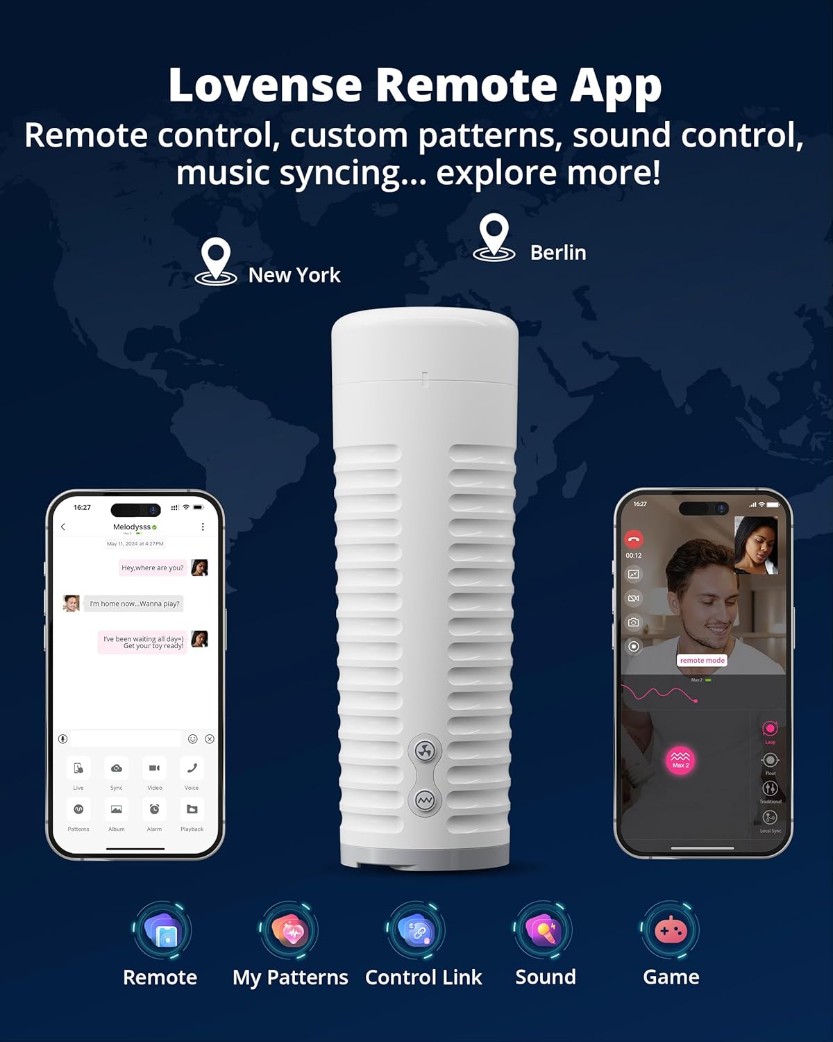 LOVENSE Max 2 Male Masturbator Sex Toys. Automatic Vibration Sex Machine Pocket Pussy with 360 Degree Contractions. Male Stroker Sucking Toys. 3D Realistic Pussy Pocket for Men's Oral Sex Toy