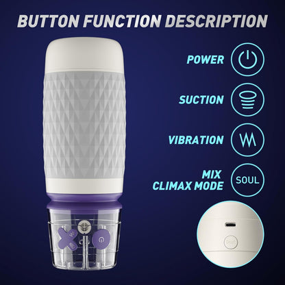 Automatic Male Masturbator. Male Masturbators Cup with 8 Vibrating & Sucking Modes. Pocket Sexual Juguetes Cup. Sucking Pussy Penis Suction Pump Sleeve. Electric Adult Sex Toys for Men Pleasure
