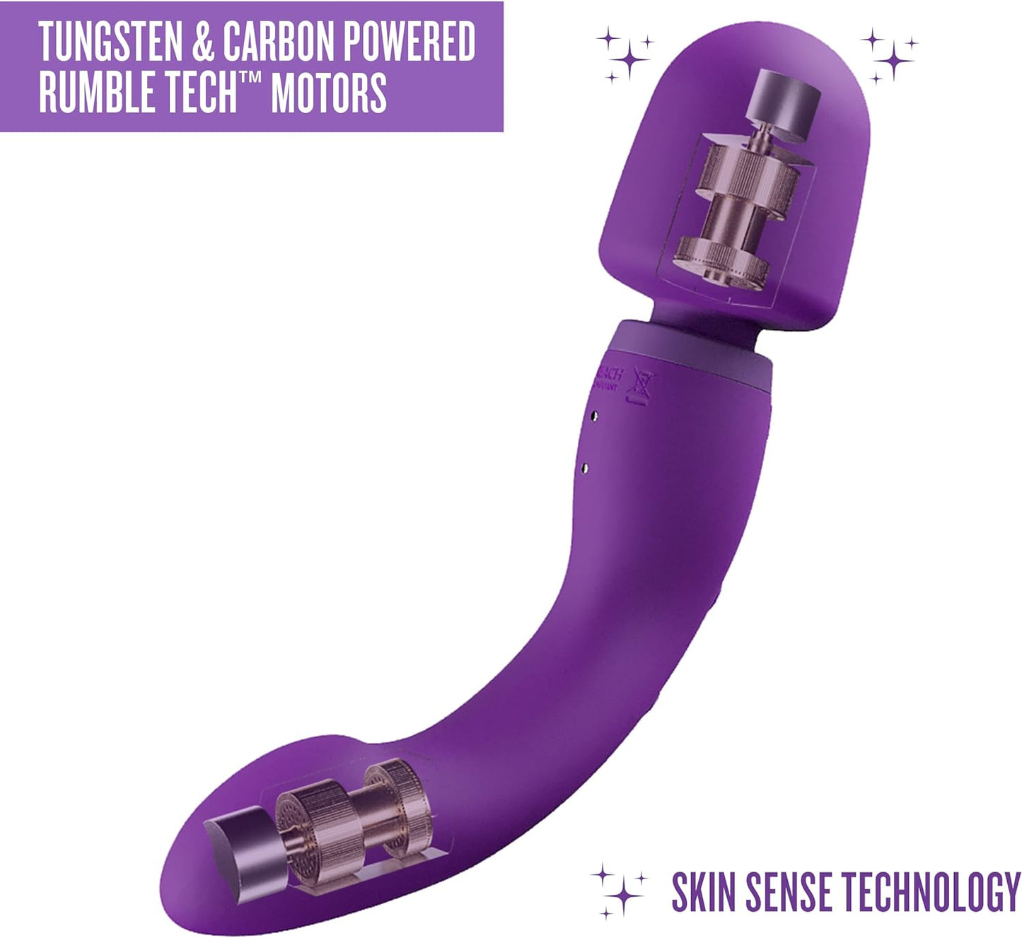 Blush Wellness Dual Sense - Innovative Touch-Sensitive Ultra Soft Silicone Massage Wand - Targets Sore Muscles - 10 Powerful Rumbly Vibration Functions On Both Ends of Massager - IPX7 Waterproof