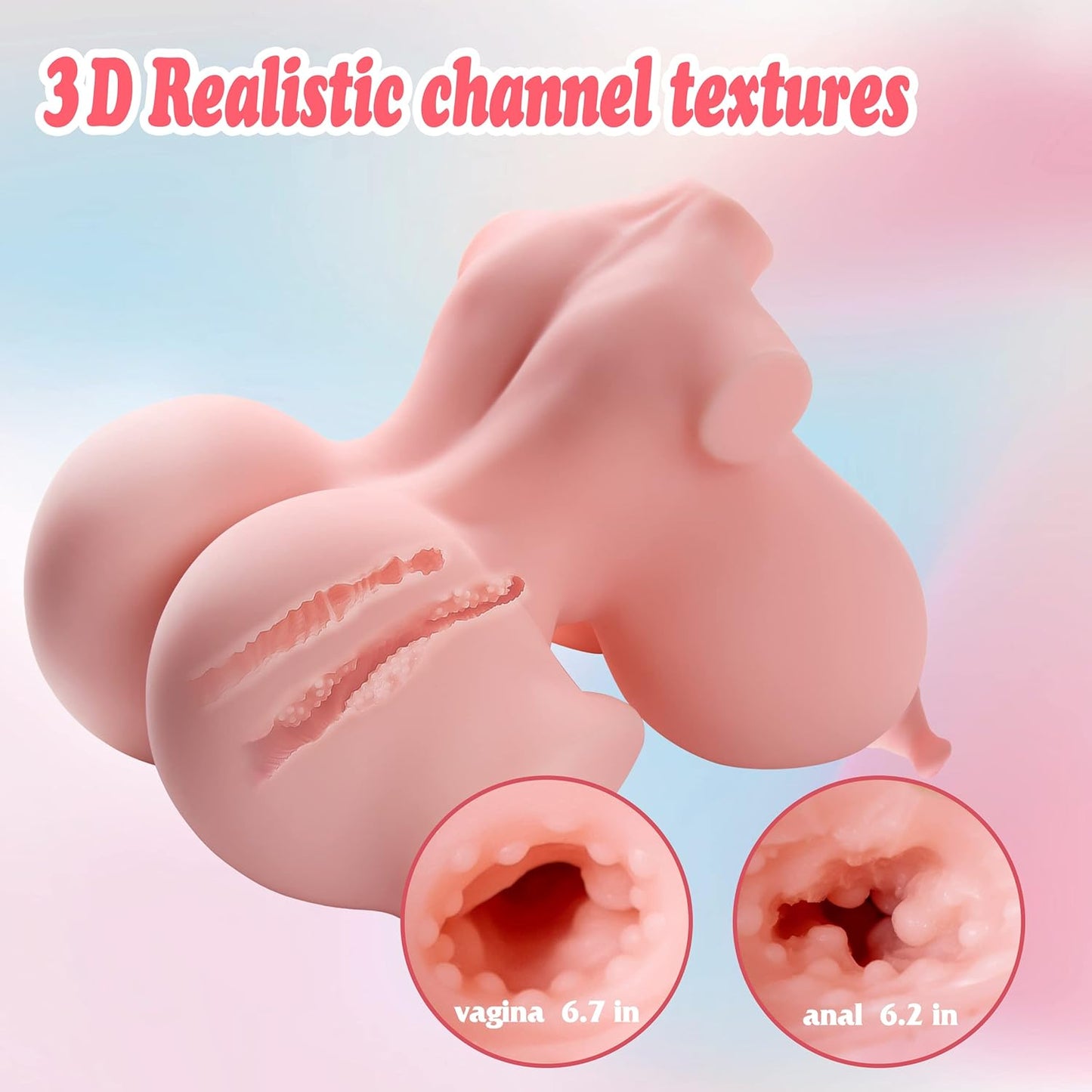 Zonbik 11lb Lifelike Adult Sex Doll Male Masturbator. 3-in-1 Super Butterfly Labia Female Love Doll 3D Realistic Torso Sex Dolls with Pussy Ass Boobs Masturbation Sex Toys for Men, TPE Material