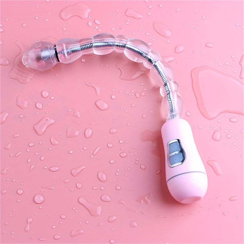 Vibrating Anal Plug 12-Speed Rechargeable Bendable Vibrating Anal Beads Arbitrarily Curved Anal Play Sex Toys