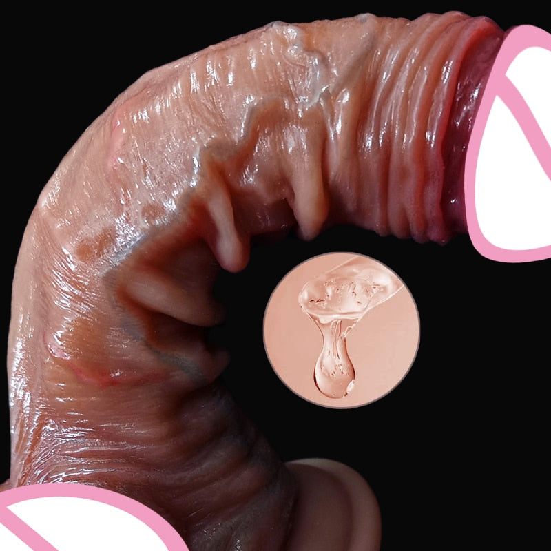 8.5-inch Lifelike Penis for Women, Retractible Foreskin Dildo, Suction Cup Dildos, Female Masturbator, Big Dick, Adult Anal Sex Toy Shop