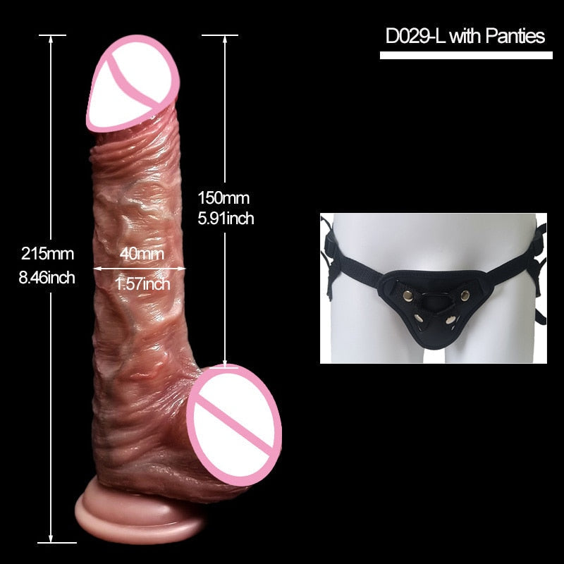 8.5-inch Lifelike Penis for Women, Retractible Foreskin Dildo, Suction Cup Dildos, Female Masturbator, Big Dick, Adult Anal Sex Toy Shop