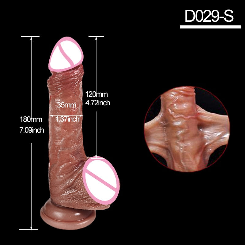 8.5-inch Lifelike Penis for Women, Retractible Foreskin Dildo, Suction Cup Dildos, Female Masturbator, Big Dick, Adult Anal Sex Toy Shop