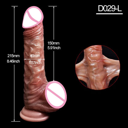 8.5-inch Lifelike Penis for Women, Retractible Foreskin Dildo, Suction Cup Dildos, Female Masturbator, Big Dick, Adult Anal Sex Toy Shop