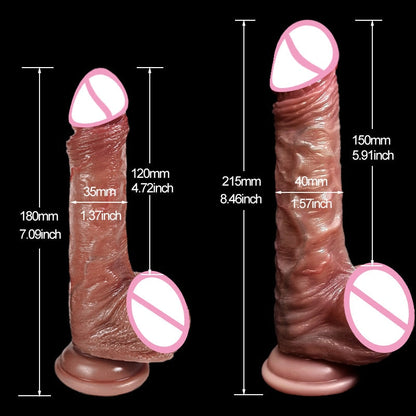 8.5-inch Lifelike Penis for Women, Retractible Foreskin Dildo, Suction Cup Dildos, Female Masturbator, Big Dick, Adult Anal Sex Toy Shop