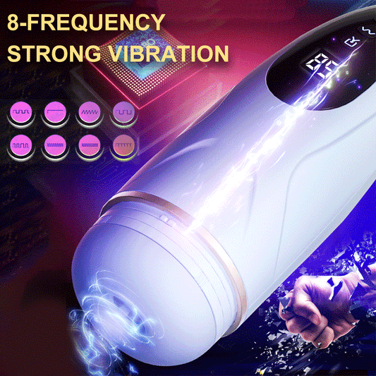 8 Frequencies Smart Interactive Sound-Activated Suction Automatic Vibrating Suction Aircraft Cup Sex Toy for Men