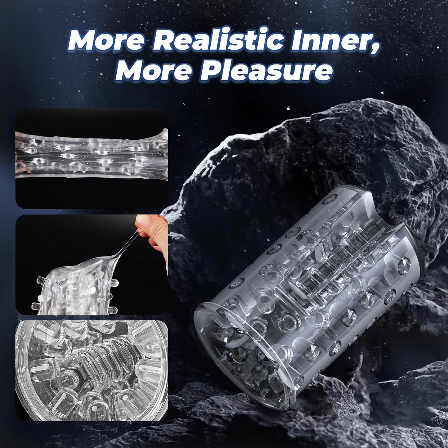 Sex Toy Male Masturbators Cup: Automatic Adult Toys with Rotating & Thrusting Hand-Free Pocket Pussy Stroker with Realistic Silicone Sleeve - Erotic Penis Games for Men Electric Men Blowjob Machine