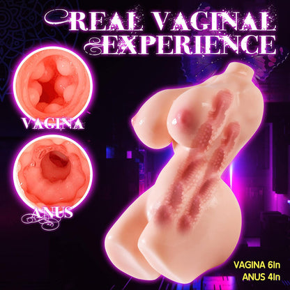 1.9 LB 3 in 1 Sex Dolls Torso Pocket Pussy Ass for Men Sexdoll with Big Boobs Male Masturbator Realistic Vagina Adult Sex Toys for Lesbian Orgasm