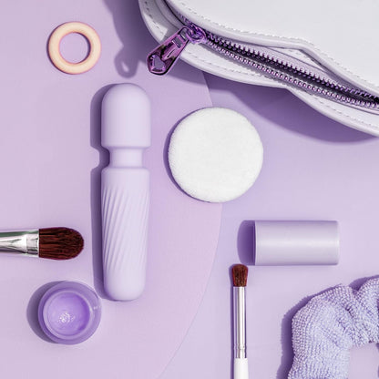 Mini Personal Massager - Travel Bag Included - Waterproof. Quiet. Powerful & USB Rechargeable with 10 Vibration Modes (Light Purple)