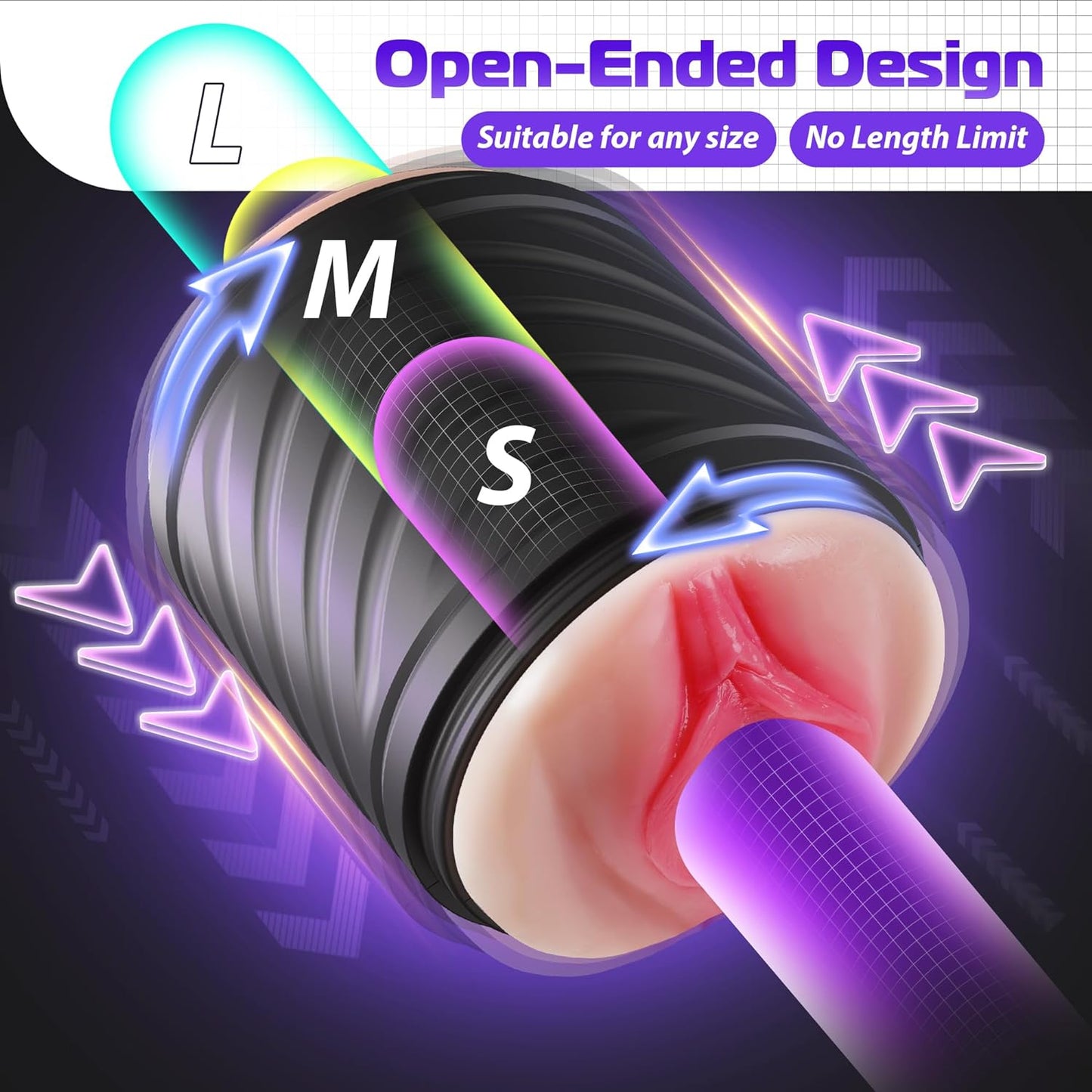 Male Masturbator Sex Toys for Men. Lifelike Adult Male Sex Toys, 10 Vibrations. Sex Toy for Men, Open-Ended Penis Pump, Fleshy Textured Adult Toys for Men. Sex Machine, Male Vibrators, Realistic Stroker.