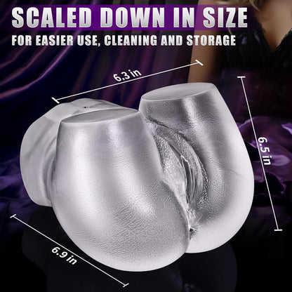 Male Masturbators Sex Toy - Clear Sex Doll for Penis Stroker with Virgin Vagina and Anal. Scaled-Down Size Pocket Pussy Ass with 2 Hole. Flesh Light Blowjob Machine Male Adult Sex Toys & Games. 5.5LB